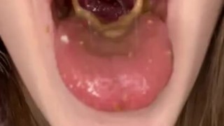 Christmas cookie chewing. Food fetish 