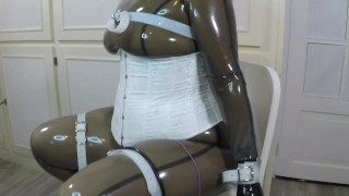 Trailer Miss Maskerade Bound In Full Rubber Latex Catsuit
