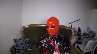 Trailer Heavy Rubber Mask, Solo Pleasure By Miss Maskerade In Latex Corset Gagged Playing With Dildo