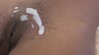 Ebony cuty fucked by BWC and cum on pussy