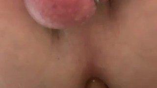 Sissy rides a wall mounted suction plug 