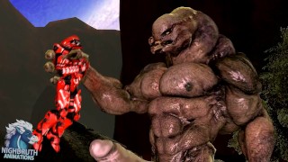 Surrounded, Hyper Sangheili Muscle Growth Animation