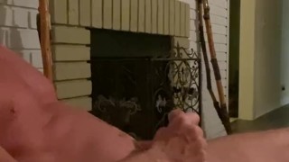 DADDY HUNK WITH BIG DICK IN SITTING ROOM CHAIR WITH BIG SQUIRTING CUMSHOT