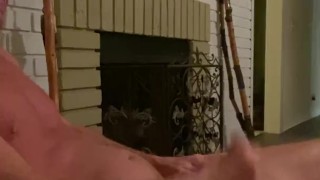 DADDY HUNK WITH BIG DICK IN SITTING ROOM CHAIR WITH BIG SQUIRTING CUMSHOT