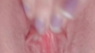 Teen fingering tight wet pussy and throbbing clit after multiple orgasms! Close-Up !