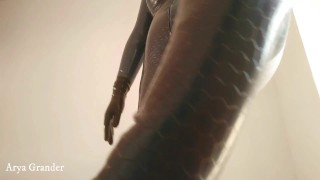 Latex Rubber Fetish Catsuit Homemade Video of Curvy Girl In Texturized Fetisch clothes