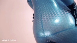 Luxury Latex Rubber Catsuit On Curvy Body of Milf Fetish