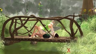 Hot sex! Horny beautiful fairy and gnome in the village