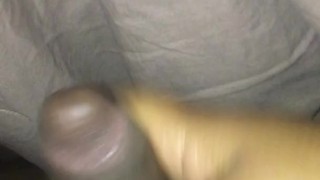 POV : under the cover playing with my thick black dick ... fan requests....