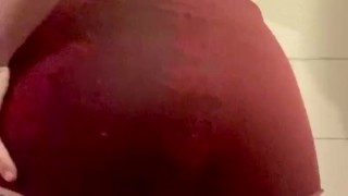 Wife Makes A Big Mess After Peeing Her Shorts In Livingroom