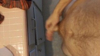 Hairy ginger playing with big dick