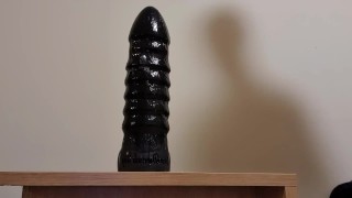 Lad stretches his ass with extra large dildo anal gaping
