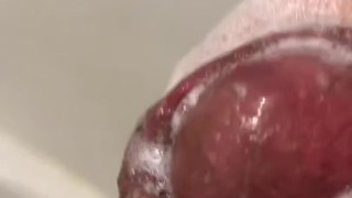 Jerking my cock in the shower with cumshot