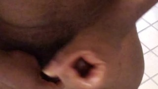 Jacking off in public rest room