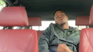 Sneaky masturbation in busy parking lot