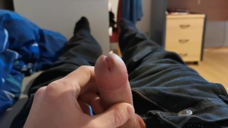 Hot femboy masturbating gently until she comes