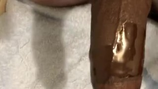 Oiling up my Big Black Dick for you