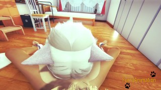 Furry Yaoi - White Cat & Fox Yiff 1:2
