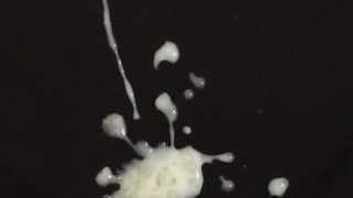 Small dick jerking off with huge load!