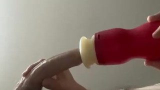 Slowly handjob and fuck fleshlight multiple cum
