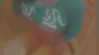 My step mom begged me to stroke my dick for her as she rubbed on her body