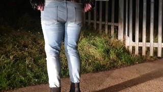 ⭐ Soaking my already wet jeans again after peeing myself in the car earlier! 