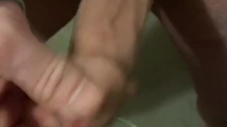 Wife wanted to watch me jerk off & cum, so she grabbed a mug & started recording, Slo Motion CumShot