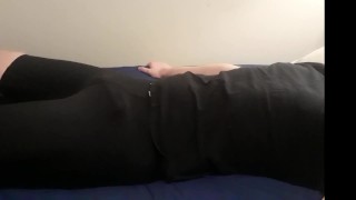 Hands-Free Cum in Athletic Compression Shorts - My First Time Ever!