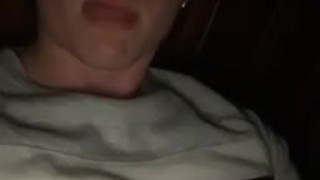 Cute guy strokes big cock