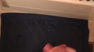 Jacking off in my Christmas pants before I shave my dick!