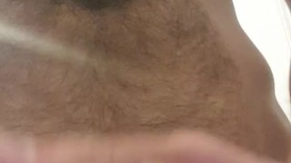 Hairy Guy Antonio West Wanking Uncut Cock Hard Standing
