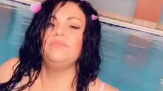 Hotel indoor pool flashing titties with my bestfriend! 