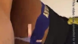 Made Ebony Stepsister Ride Dick While Cooking