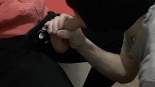 For the first time he has my cock in his mouth