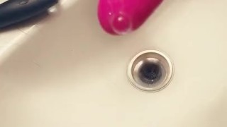 My sticky juices after ploughing myself with my vibe~ (Short vid)