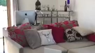 Scottish porn star Marc McAulay naked at home window view 