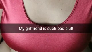 My college girlfriend start cheating! Even in join the gangbang sex [Cuckold RP Snapchat]