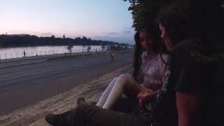 Outdoor extreme fun in front of strangers