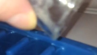 Few frozen loads that I thawed and making a special cum cube for wife’s drink