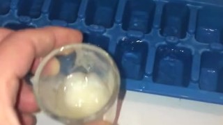 Few frozen loads that I thawed and making a special cum cube for wife’s drink