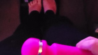 goth femboy cums hard and self post orgasm torture