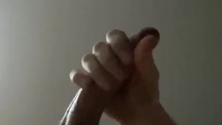 Slowly handjob with oil and cum