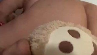 BBW rides her teddy 