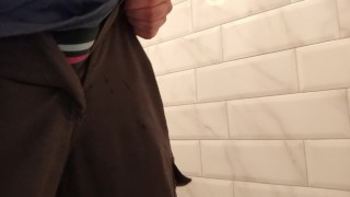 Pee in public toilet