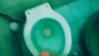 Straight Guy Jerking Off in Public Toilet Moaning Till He Cums