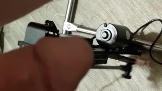 Hands free cumming from fuck machine