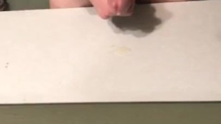 Busting a nut in the bathroom while my girlfriend watches tv