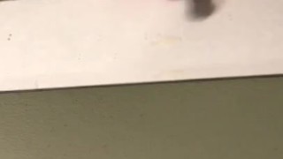 Busting a nut in the bathroom while my girlfriend watches tv
