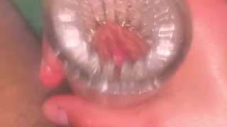 Edging my uncut cock