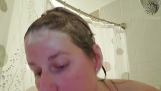 Dirty MILF likes when you watch her in the shower. Help me get clean-Stacey38G